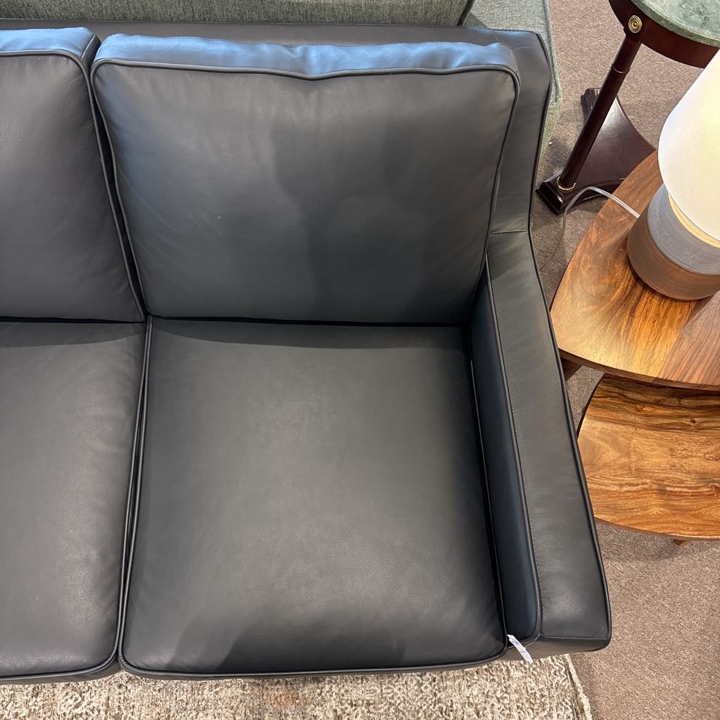 Top Grain Black Leather Sofa