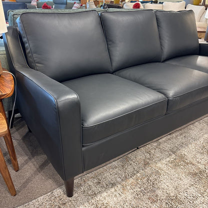 Top Grain Black Leather Sofa