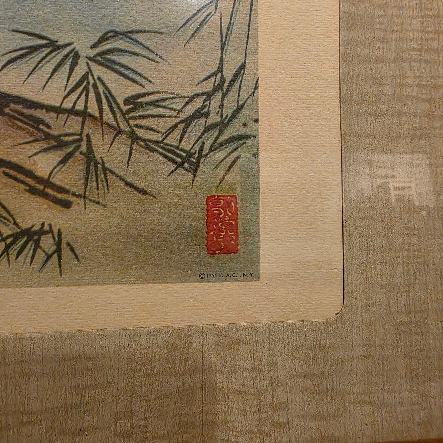 Faux Bamboo Frame Boatman on Water Framed Asian Art