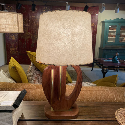 Modern Wood & Brass Base Vintage Lamp LAMPS