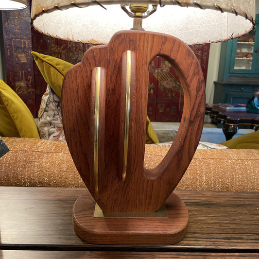 Modern Wood & Brass Base Vintage Lamp LAMPS