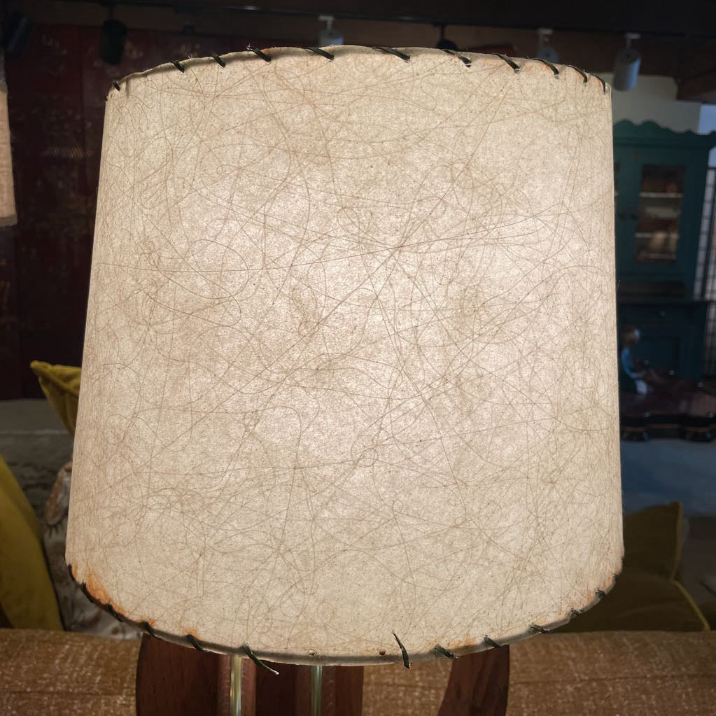 Modern Wood & Brass Base Vintage Lamp