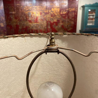 Modern Wood & Brass Base Vintage Lamp