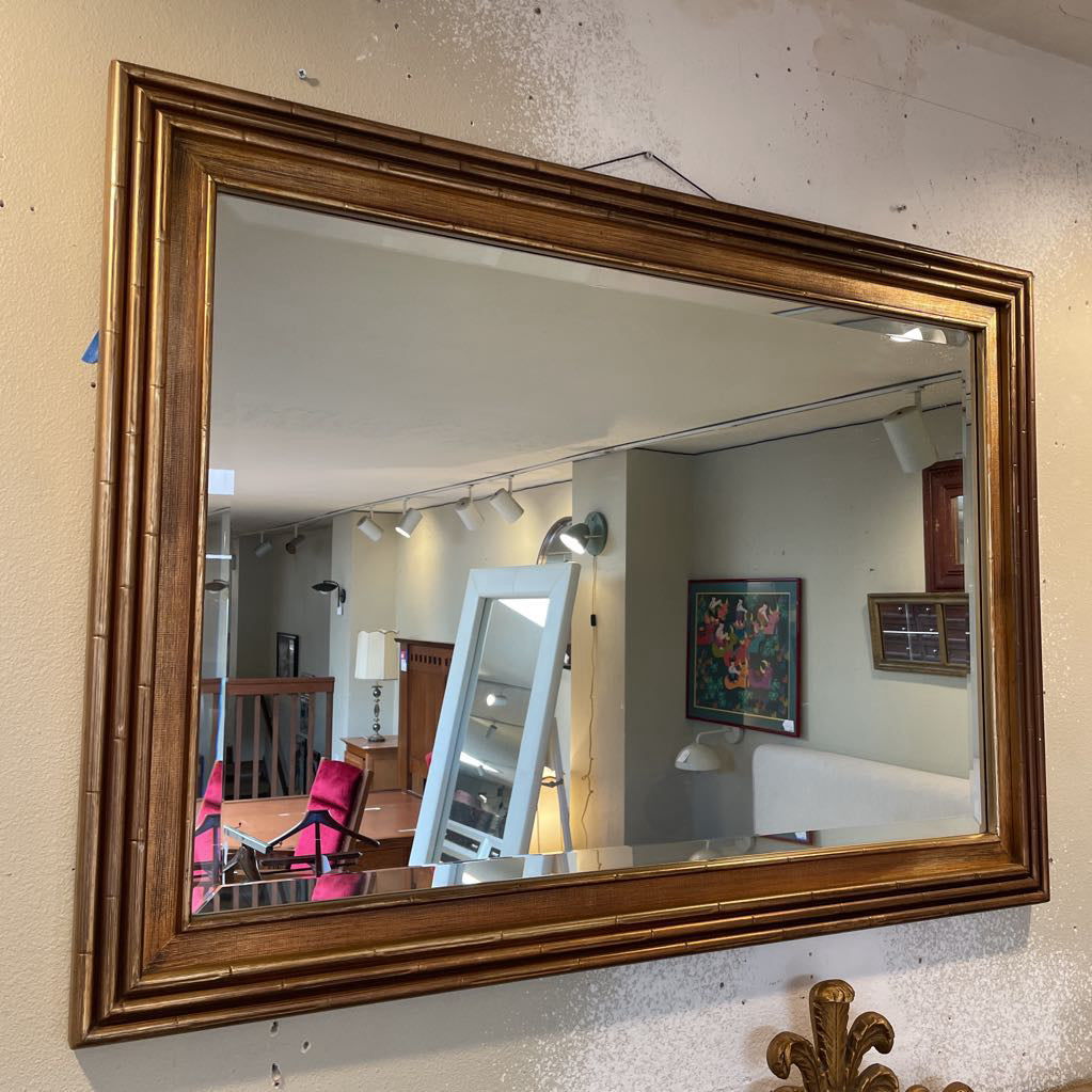 Large Beveled Mirror in Gold & Copper Colored Frame