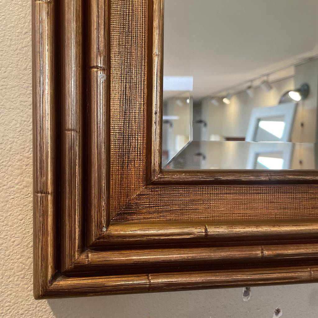 Large Beveled Mirror in Gold & Copper Colored Frame