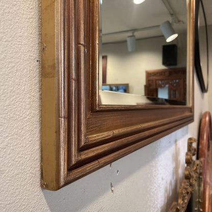 Large Beveled Mirror in Gold & Copper Colored Frame