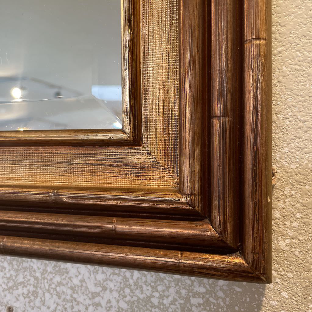 Large Beveled Mirror in Gold & Copper Colored Frame