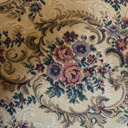 Floral Traditional Dark Wood Arm Chair