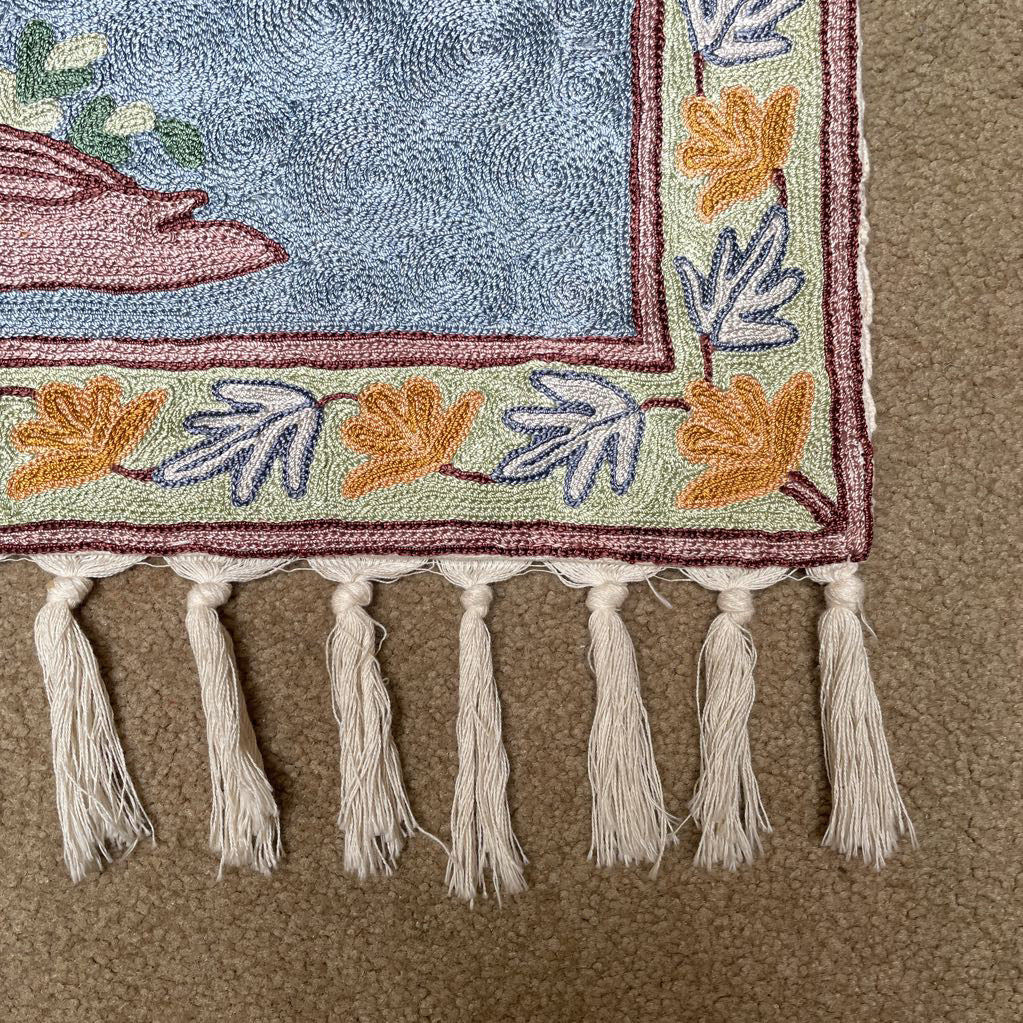 Kashmir Hand Embroidered Canvas Backed Tapestry