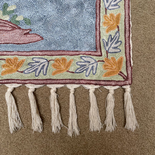 Kashmir Hand Embroidered Canvas Backed Tapestry UNIQUE FINDS