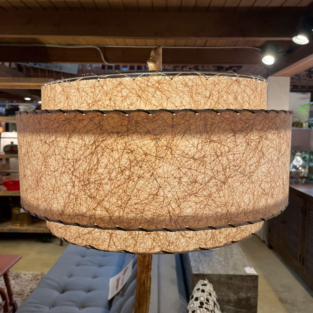 Floor Lamp with Tripod Tree Base and Glass Shelf