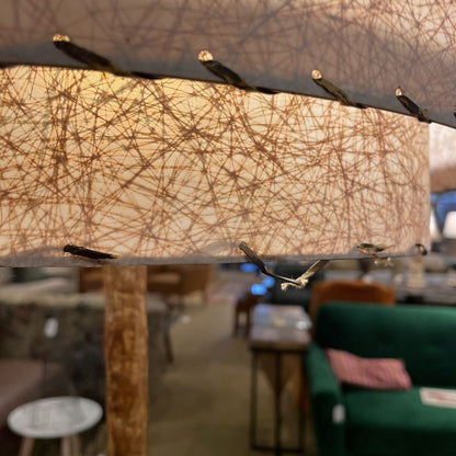 Floor Lamp with Tripod Tree Base and Glass Shelf