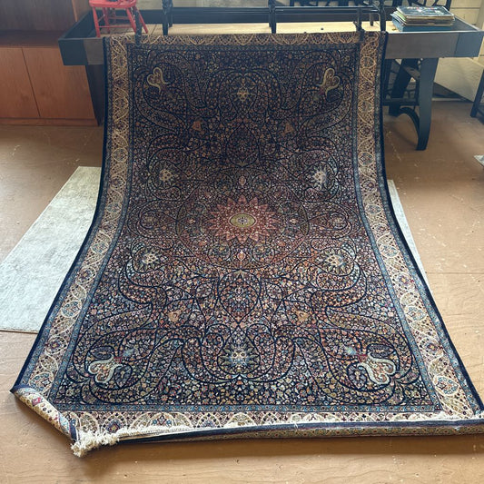 Ornate Floral Cotton and Silk Area Rug RUGS