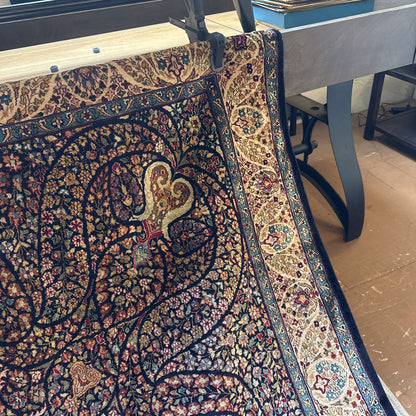 Ornate Floral Cotton and Silk Area Rug