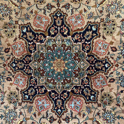 Peach Colored Traditional Silk Rug RUGS