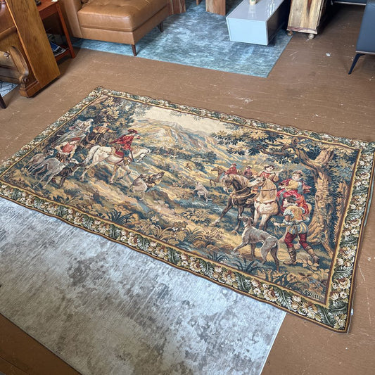 XL Hunting Scene Needlepoint Tapestry ART