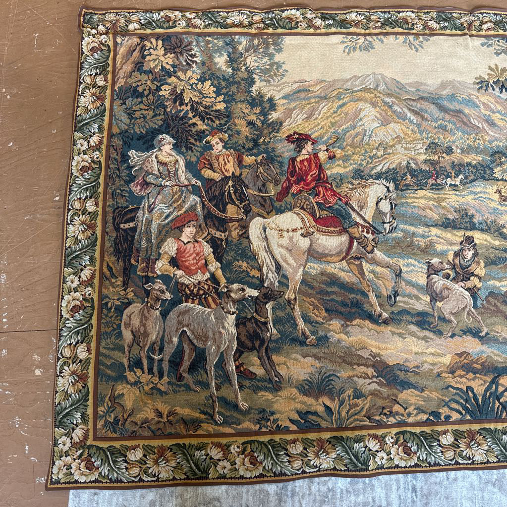 XL Hunting Scene Needlepoint Tapestry
