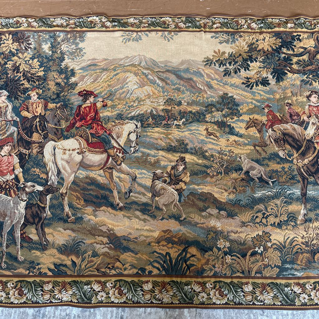 XL Hunting Scene Needlepoint Tapestry