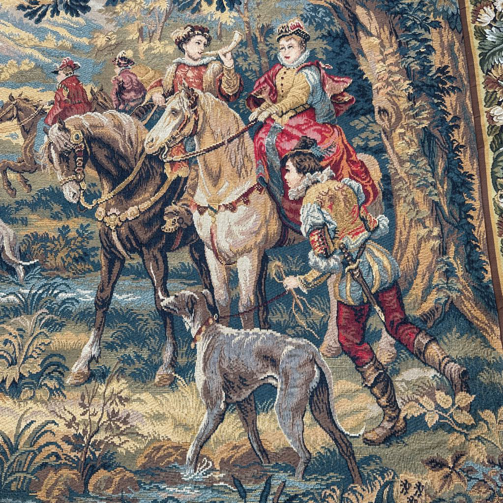 XL Hunting Scene Needlepoint Tapestry