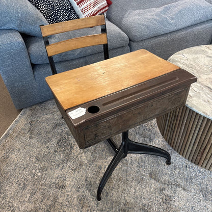 Vintage Metal Child's Desk w/ Seat