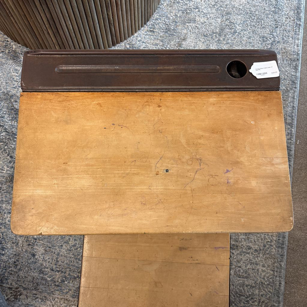 Vintage Metal Child's Desk w/ Seat