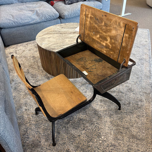 Vintage Metal Child's Desk w/ Seat UNIQUE FINDS