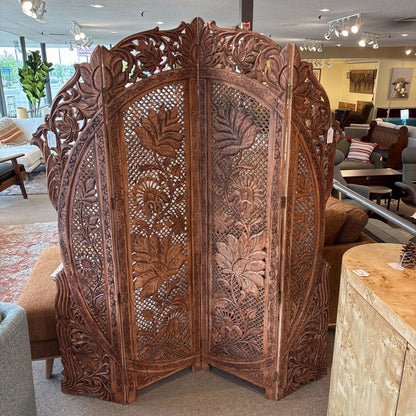 Hand Carved Cut Out Folding Screen
