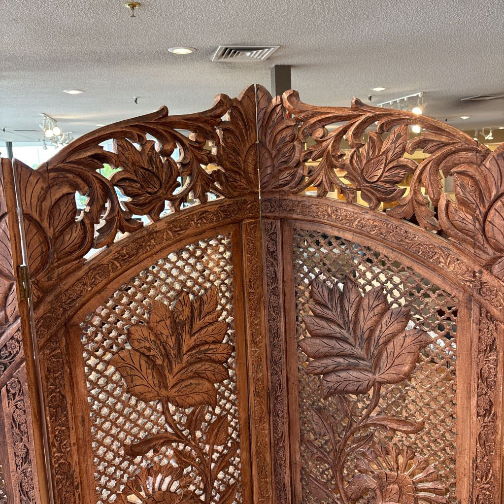 Hand Carved Cut Out Folding Screen