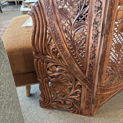 Hand Carved Cut Out Folding Screen