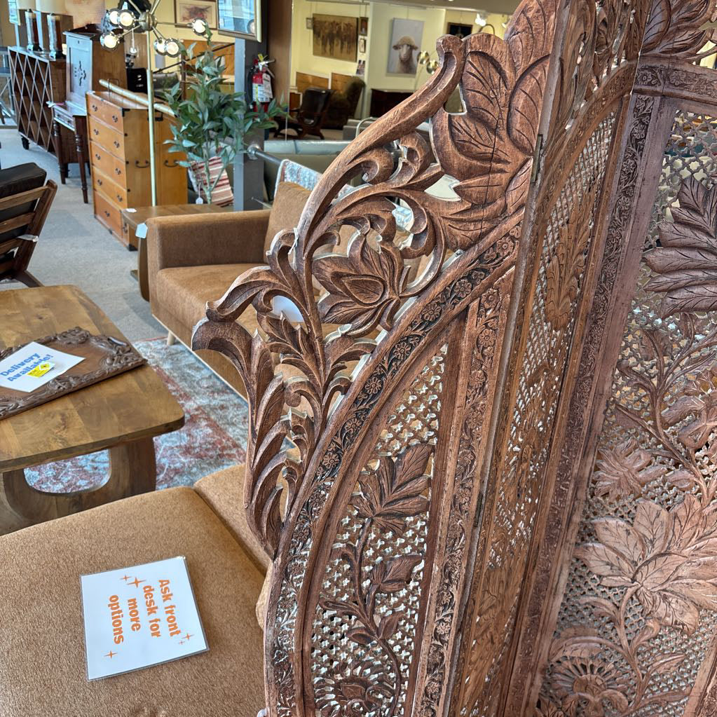 Hand Carved Cut Out Folding Screen
