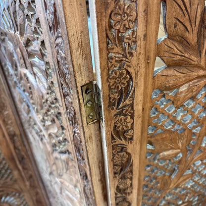 Hand Carved Cut Out Folding Screen