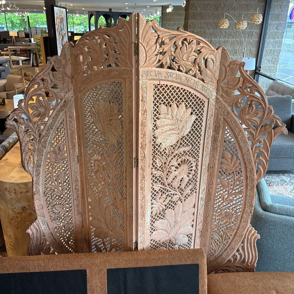 Hand Carved Cut Out Folding Screen