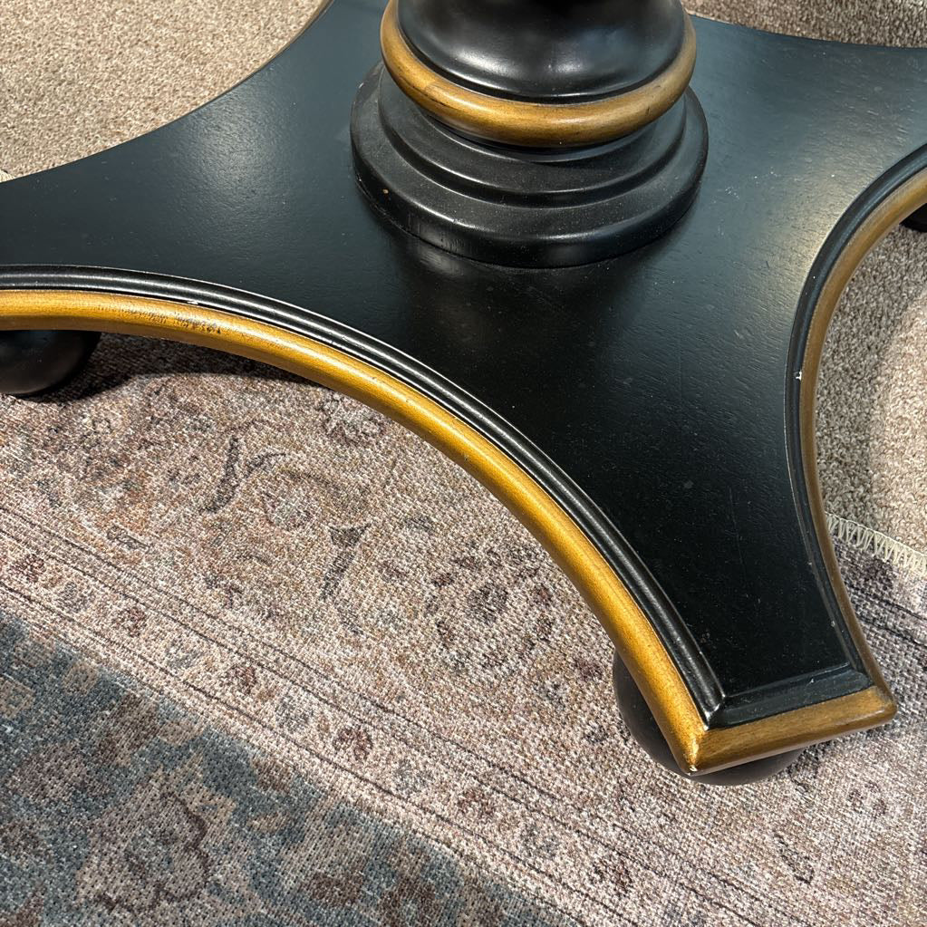 Walnut Round Pedestal End Table C SIDE TABLES
