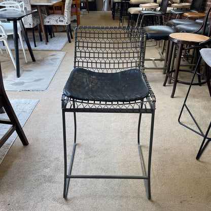 Crate & Barrel Metal Wire Back Counter Stool