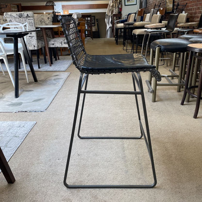 Crate & Barrel Metal Wire Back Counter Stool
