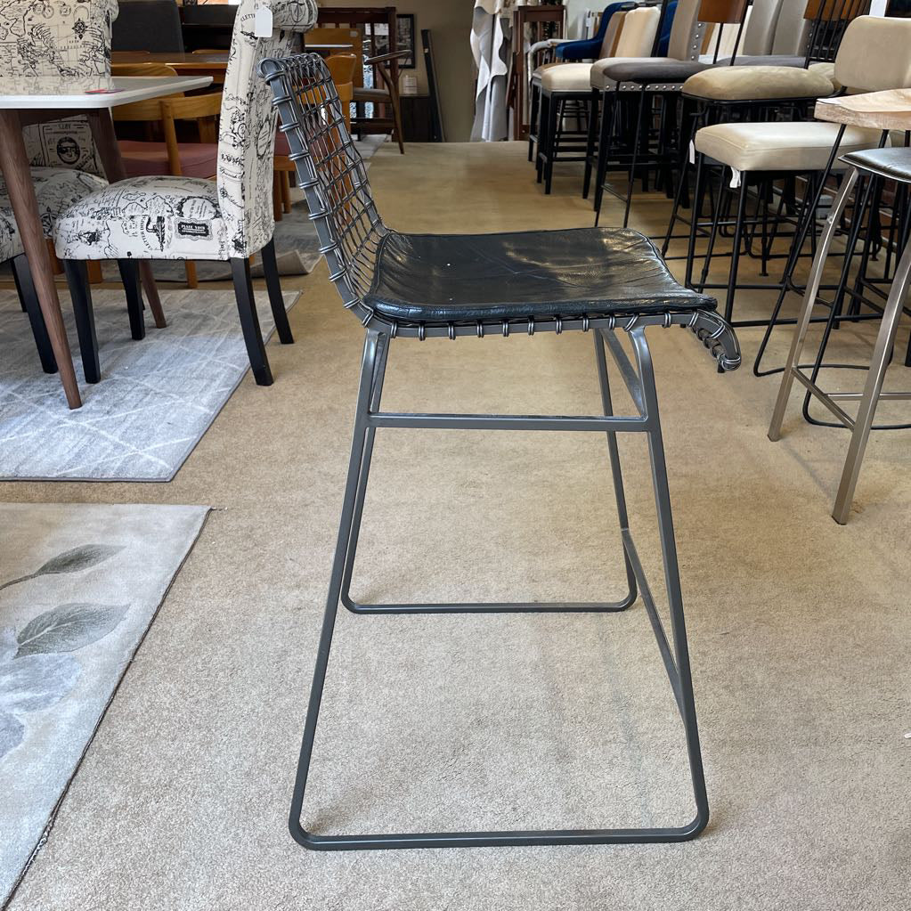 Crate & Barrel Metal Wire Back Counter Stool