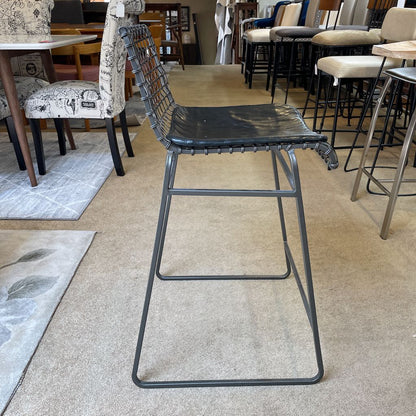 Crate & Barrel Metal Wire Back Counter Stool