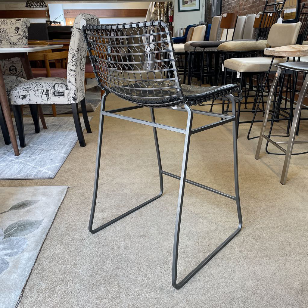 Crate & Barrel Metal Wire Back Counter Stool