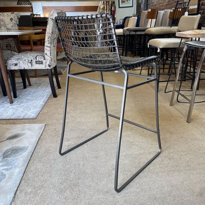 Crate & Barrel Metal Wire Back Counter Stool