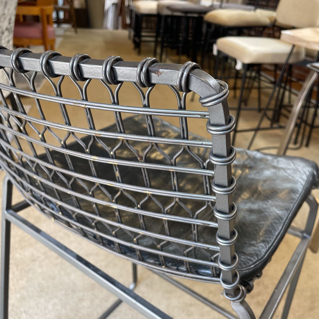 Crate & Barrel Metal Wire Back Counter Stool