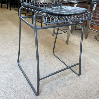 Crate & Barrel Metal Wire Back Counter Stool