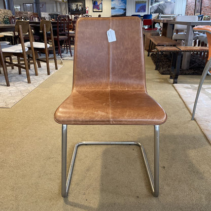 CB2 Metal + Leather Dining Chair
