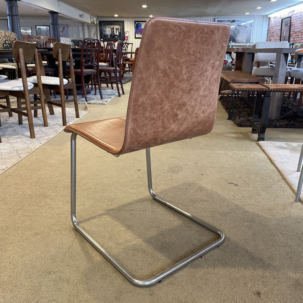 CB2 Metal + Leather Dining Chair