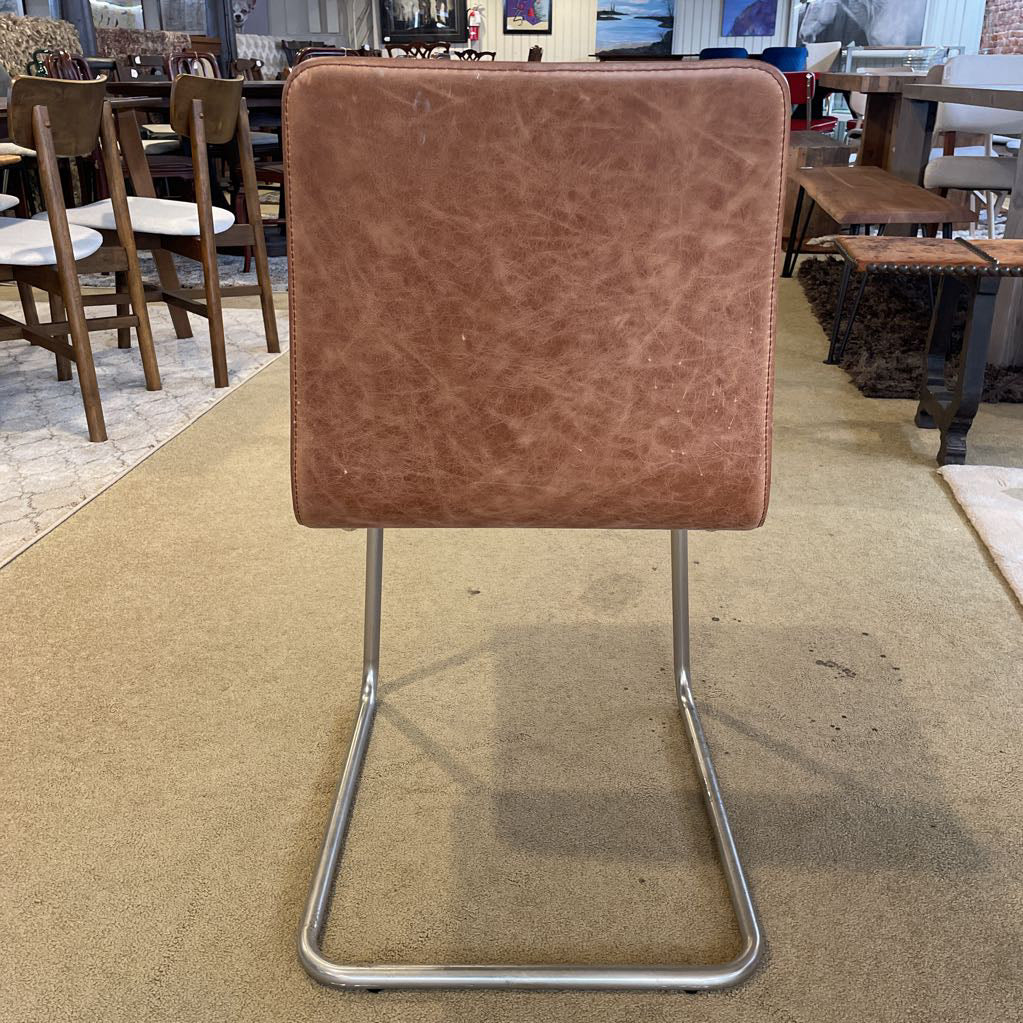CB2 Metal + Leather Dining Chair