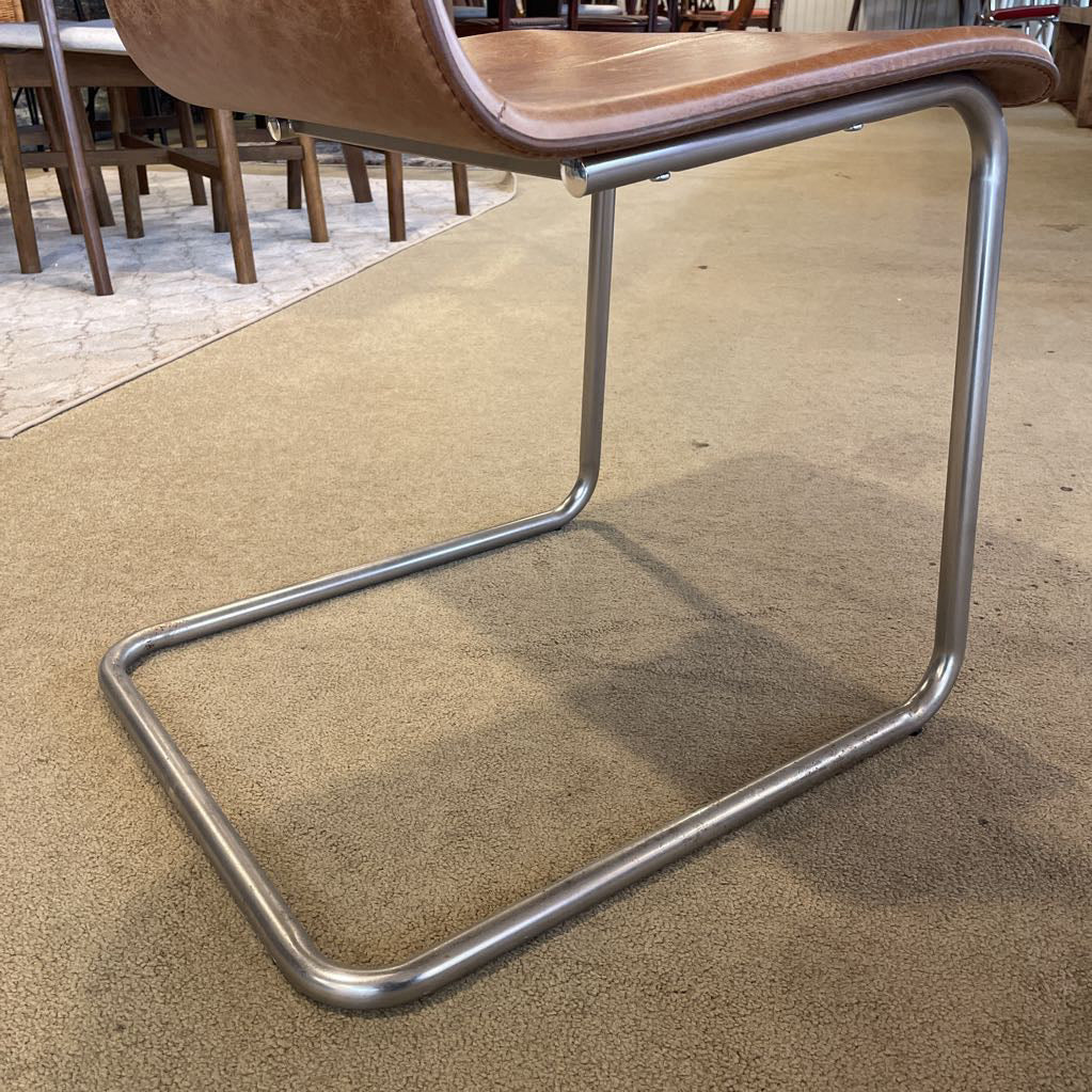 CB2 Metal + Leather Dining Chair