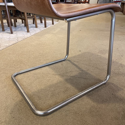 CB2 Metal + Leather Dining Chair