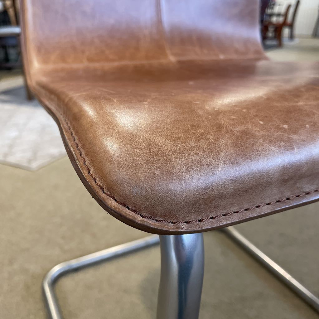 CB2 Metal + Leather Dining Chair