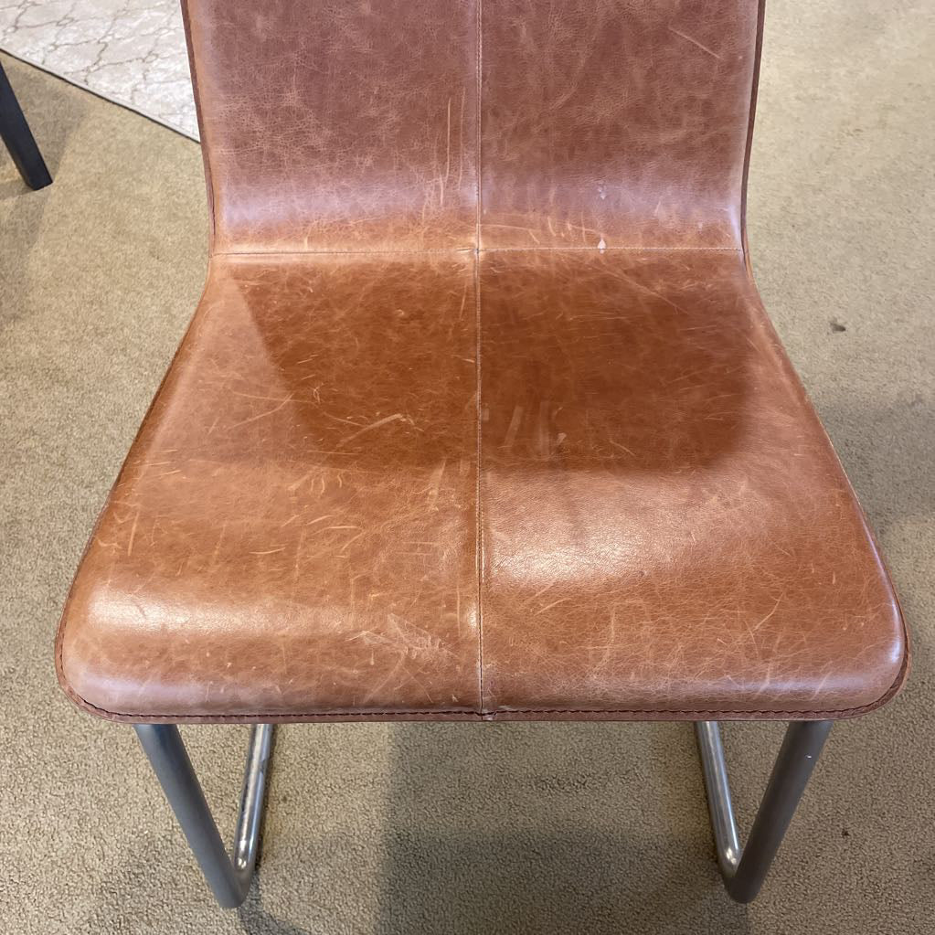 CB2 Metal + Leather Dining Chair