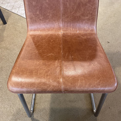 CB2 Metal + Leather Dining Chair