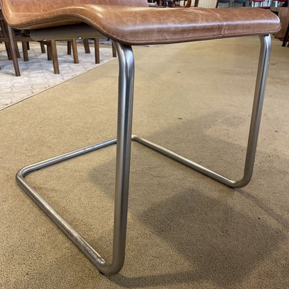 CB2 Metal + Leather Dining Chair
